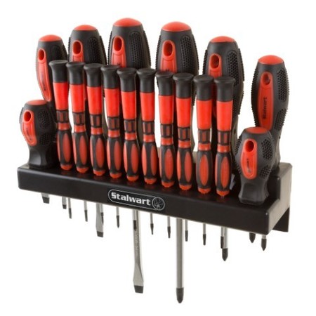 Fleming Supply 18-piece Screwdriver Set with Wall Mount and Magnetic Tips, Precision Kit, Flatheads, Phillips, Torx 629782ZIY